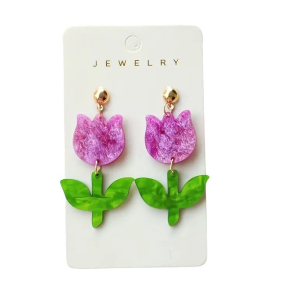 Whimsy_and_Rose Jewelry - Purple Tulip Earrings